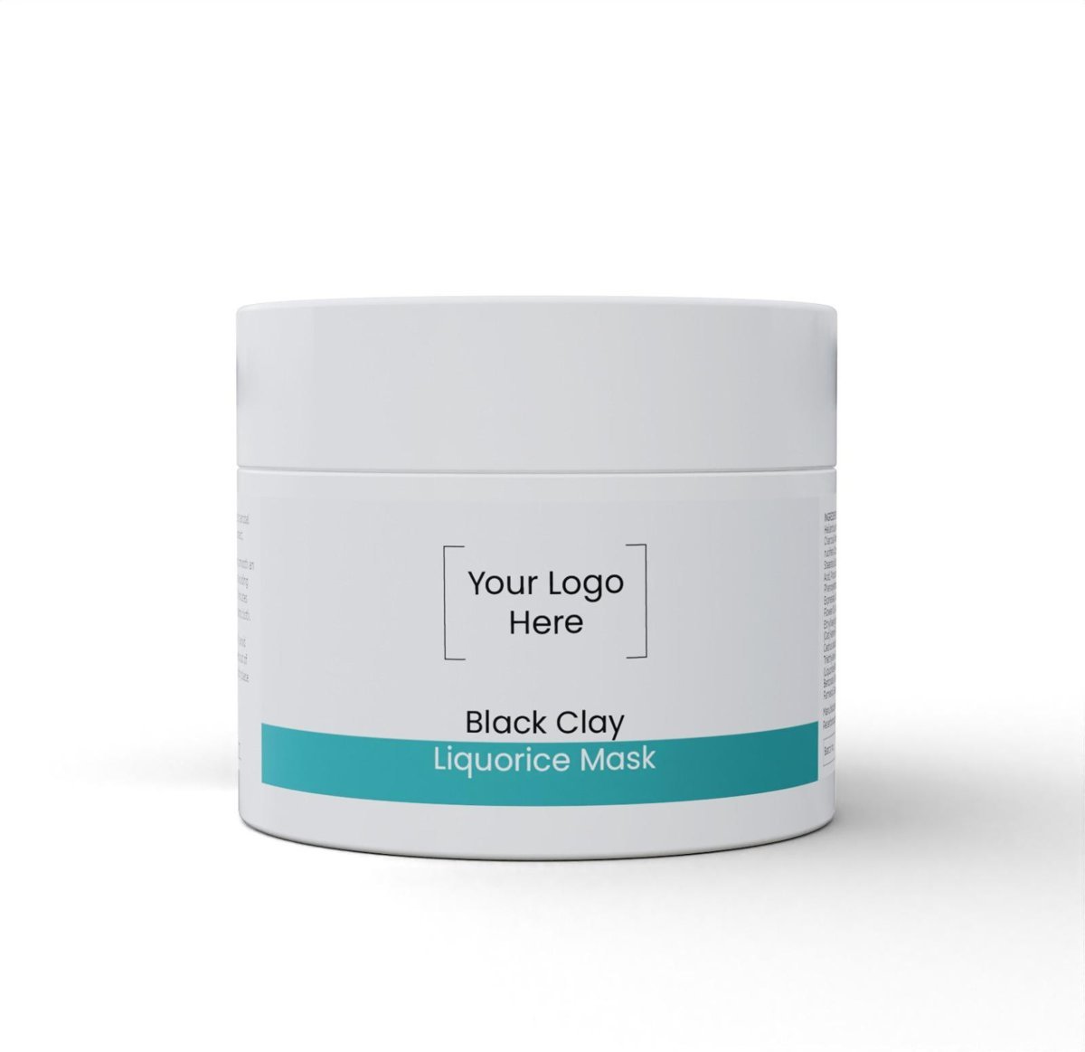 3D render of a white skincare jar with a custom label