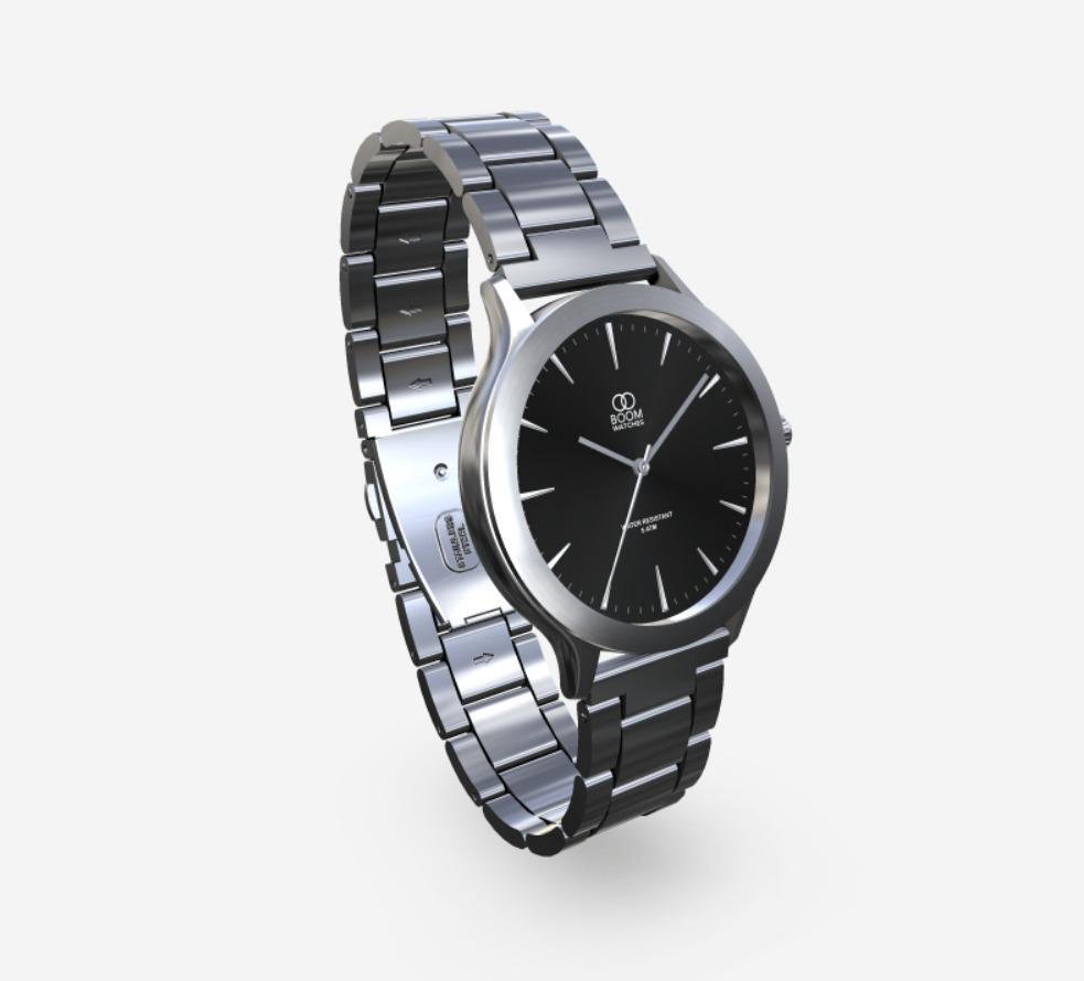 3D render of a steel bracelet watch